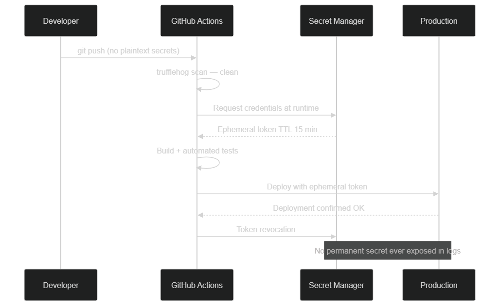 Secure secrets injection sequence via OIDC in a GitHub Actions pipeline