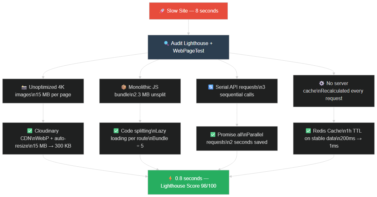 Optimization pipeline: from 8s to 0.8s in 4 steps