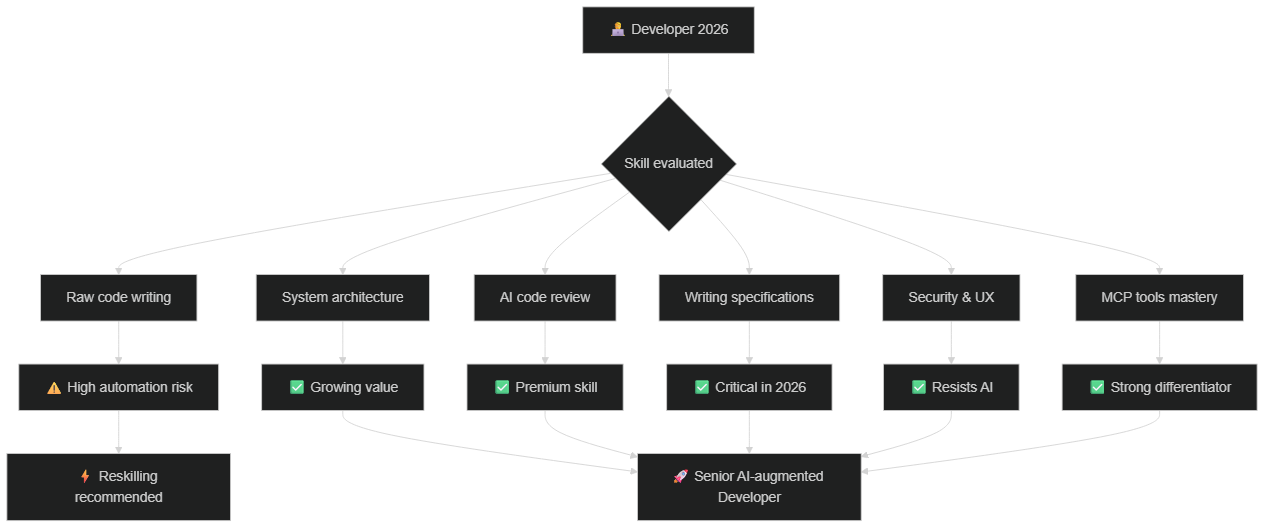 Developer skills in 2026: what resists AI and what evolves